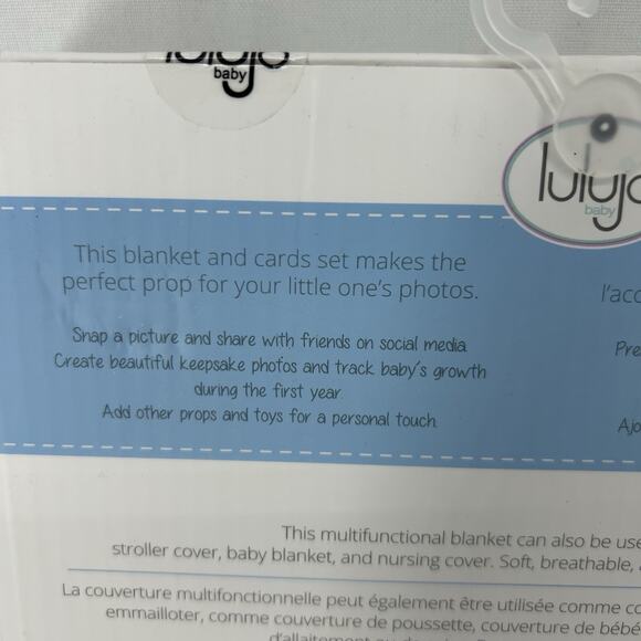 Lulujo Baby Cotton Muslin Blanket I Will Move Mountains Throw Boy Monthly Count - Picture 5 of 6